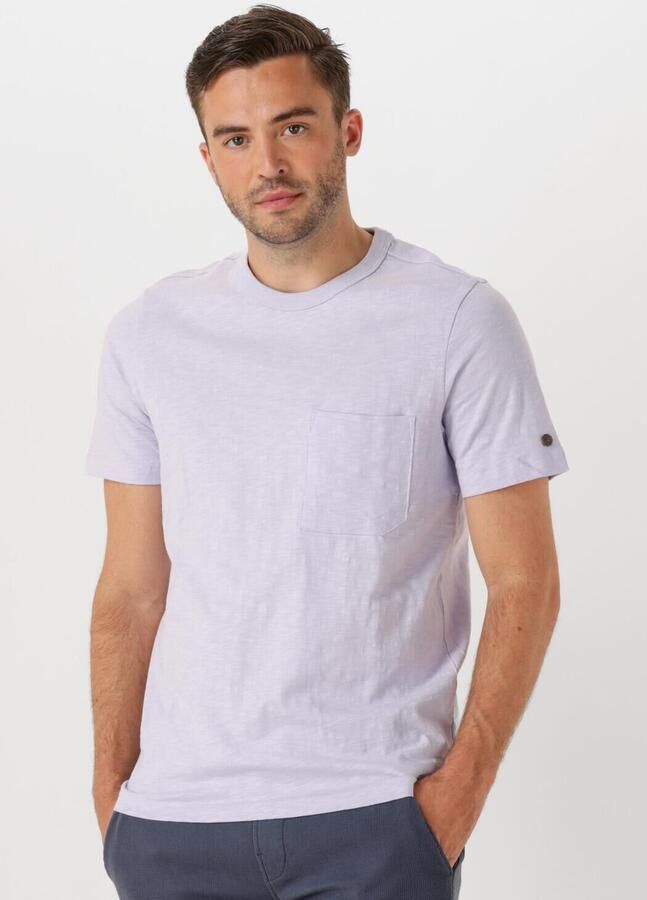 CAST IRON Heren Polo's & T-shirts Short Sleeve R-neck Regular Fit Cotton Slub Lila - Foto 4