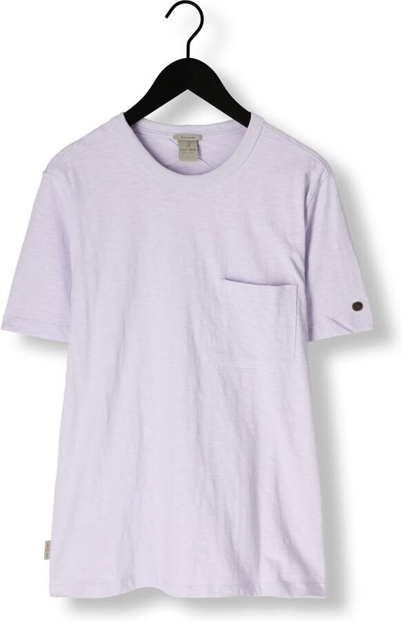 CAST IRON Heren Polo's & T-shirts Short Sleeve R-neck Regular Fit Cotton Slub Lila - Foto 3