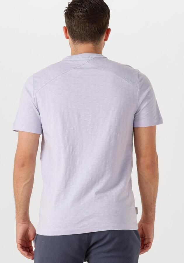 CAST IRON Heren Polo's & T-shirts Short Sleeve R-neck Regular Fit Cotton Slub Lila