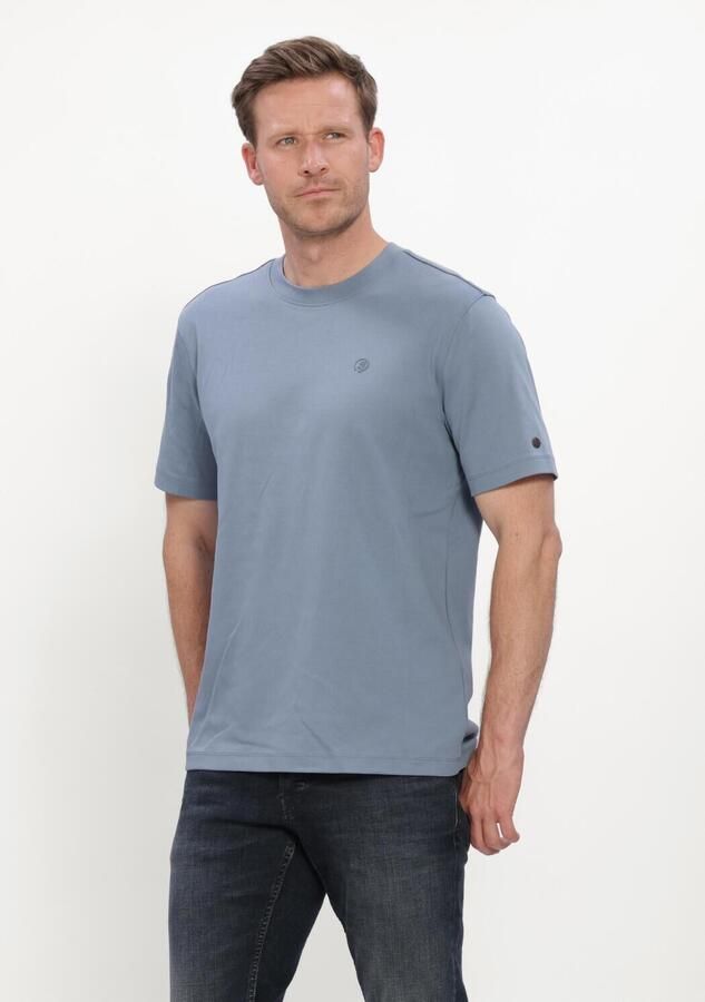 CAST IRON Heren Polo's & T-shirts Short Sleeve R-neck Regular Fit Interlock Blauw
