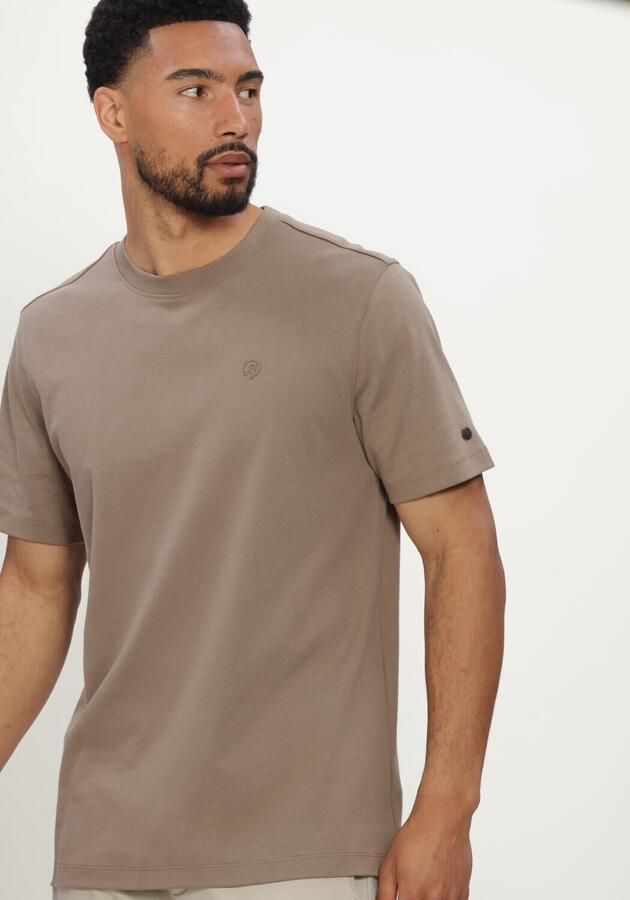 CAST IRON Heren Polo's & T-shirts Short Sleeve R-neck Regular Fit Interlock Taupe - Foto 4