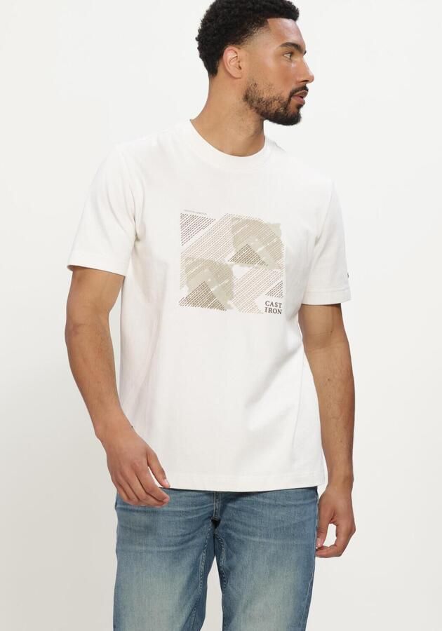 CAST IRON Heren Polo's & T-shirts Short Sleeve R-neck Regular Fit Peached Jersey Gebroken Wit - Foto 4