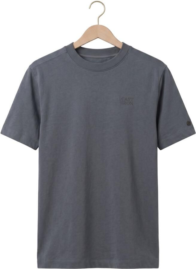 CAST IRON Heren Polo's & T-shirts Short Sleeve R-neck Regular Fit Single Jersey Donkergrijs - Foto 2