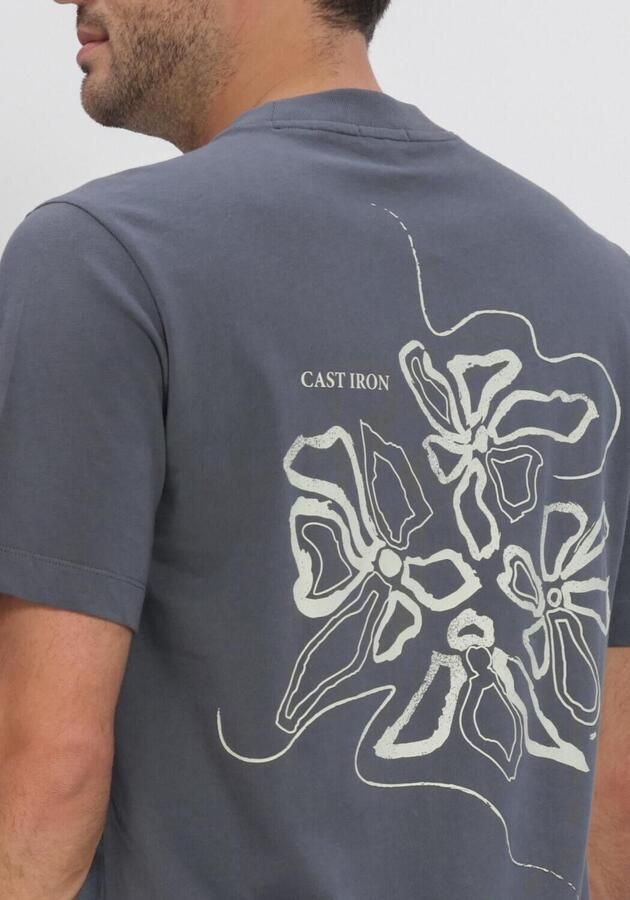 CAST IRON Heren Polo's & T-shirts Short Sleeve R-neck Regular Fit Single Jersey Donkergrijs - Foto 4
