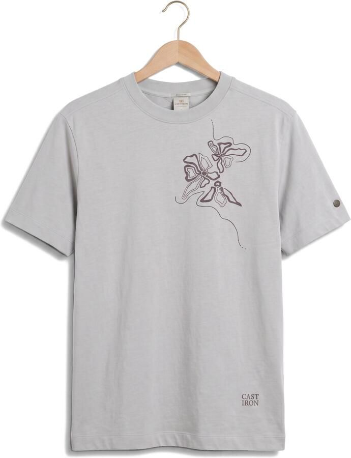 CAST IRON Heren Polo's & T-shirts Short Sleeve R-neck Regular Fit Single Jersey Lichtgrijs - Foto 2