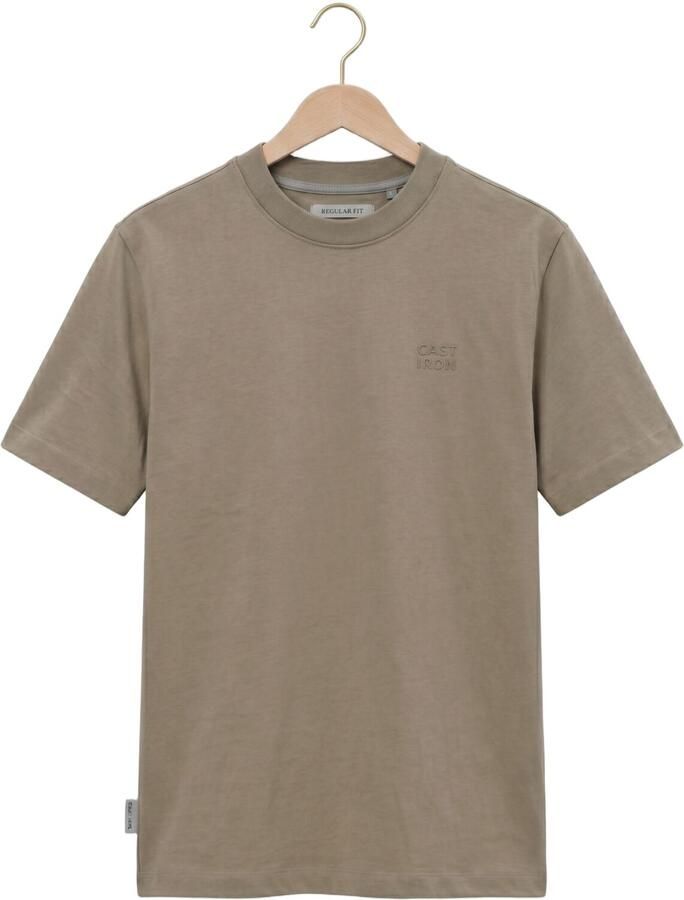 CAST IRON Heren Polo's & T-shirts Short Sleeve R-neck Regular Fit Single Jersey Taupe - Foto 2