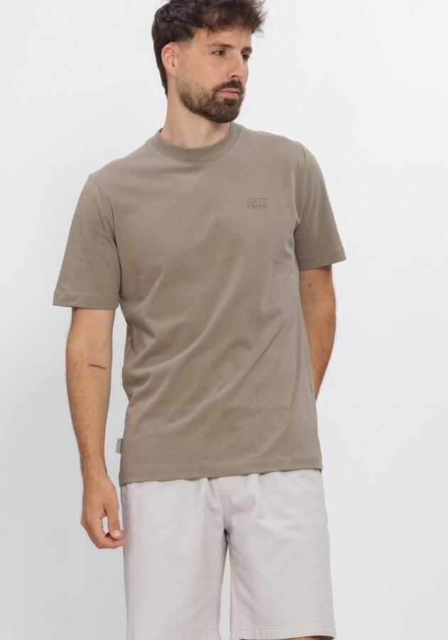 CAST IRON Heren Polo's & T-shirts Short Sleeve R-neck Regular Fit Single Jersey Taupe - Foto 4