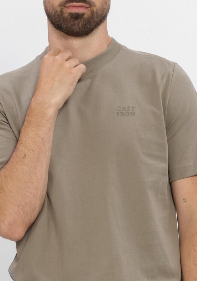 CAST IRON Heren Polo's & T-shirts Short Sleeve R-neck Regular Fit Single Jersey Taupe - Foto 3