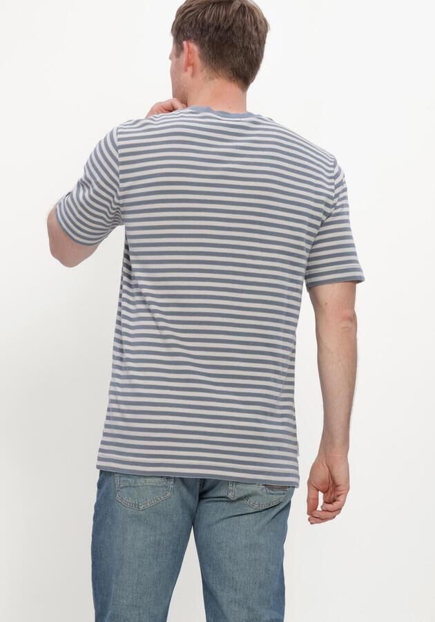 CAST IRON Heren Polo's & T-shirts Short Sleeve R-neck Regular Fit Waffle Stripe Blauw - Foto 3