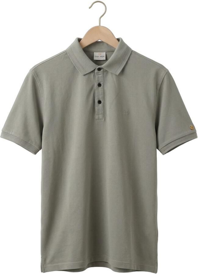 CAST IRON Heren Polo's & T-shirts Slim Fit Fine Pique Essential Khaki - Foto 2