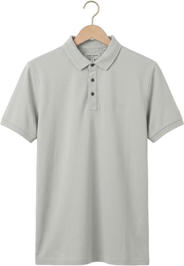 CAST IRON Heren Polo's & T-shirts Slim Fit Fine Pique Essential Lichtgrijs - Foto 4