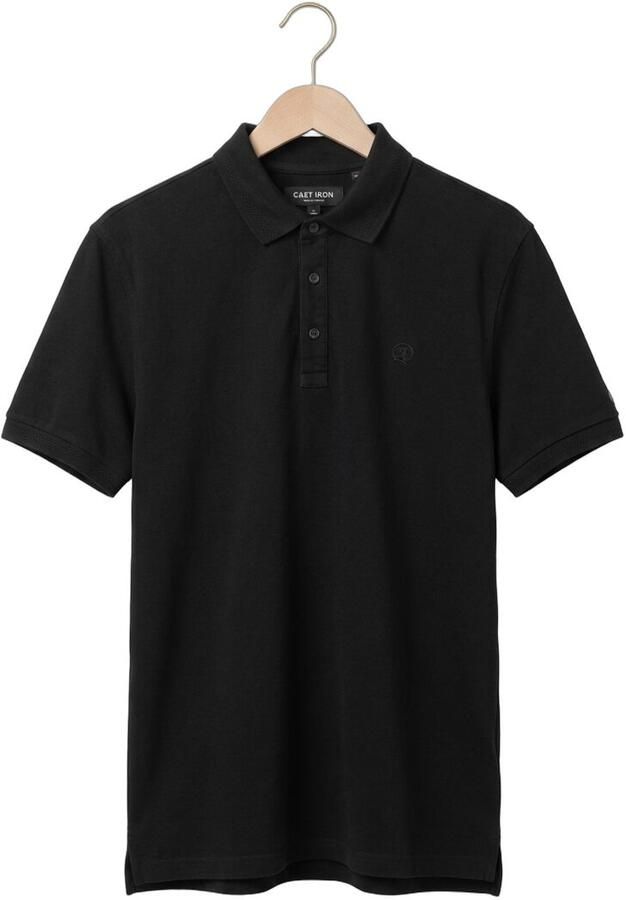 CAST IRON Heren Polo's & T-shirts Slim Fit Fine Pique Essential Zwart - Foto 4