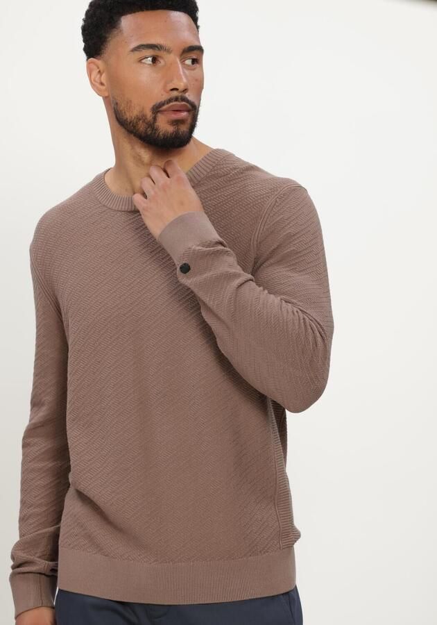 CAST IRON Heren Truien & Vesten Crewneck Regular Fit Comfort Blend Bruin - Foto 3
