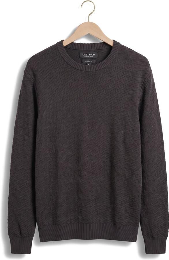 CAST IRON Heren Truien & Vesten Crewneck Regular Fit Comfort Blend Donkergrijs - Foto 4