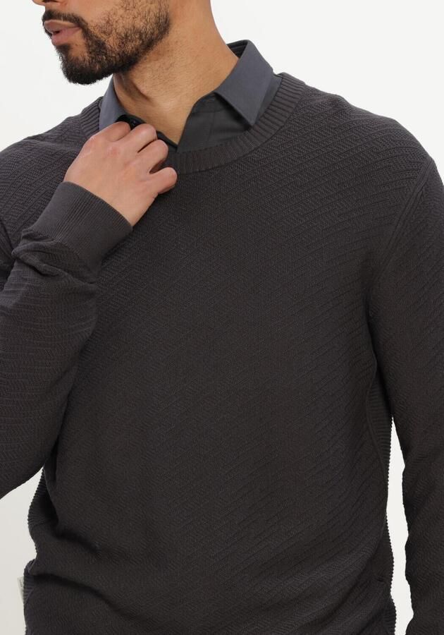 CAST IRON Heren Truien & Vesten Crewneck Regular Fit Comfort Blend Donkergrijs - Foto 3