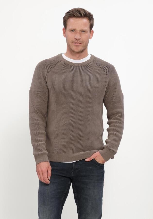CAST IRON Heren Truien & Vesten Crewneck Regular Fit Soft Blend Taupe