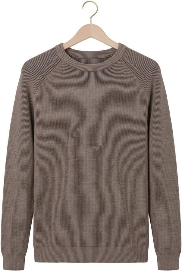 CAST IRON Heren Truien & Vesten Crewneck Regular Fit Soft Blend Taupe - Foto 4