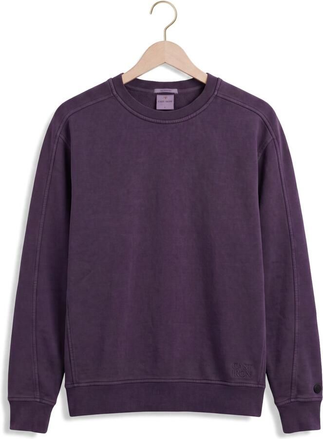 CAST IRON Heren Truien & Vesten Crewneck Relaxed Fit Peached Overdyed Paars - Foto 2