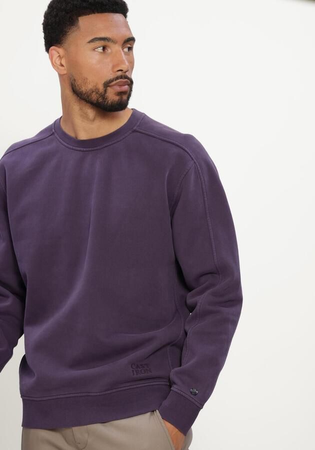 CAST IRON Heren Truien & Vesten Crewneck Relaxed Fit Peached Overdyed Paars - Foto 4