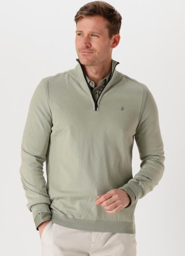 CAST IRON Heren Truien & Vesten Half Zip Collar Cotton Stretch Groen - Foto 4