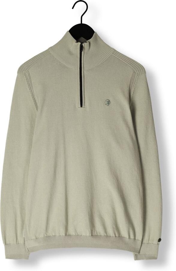 CAST IRON Heren Truien & Vesten Half Zip Collar Cotton Stretch Groen - Foto 3