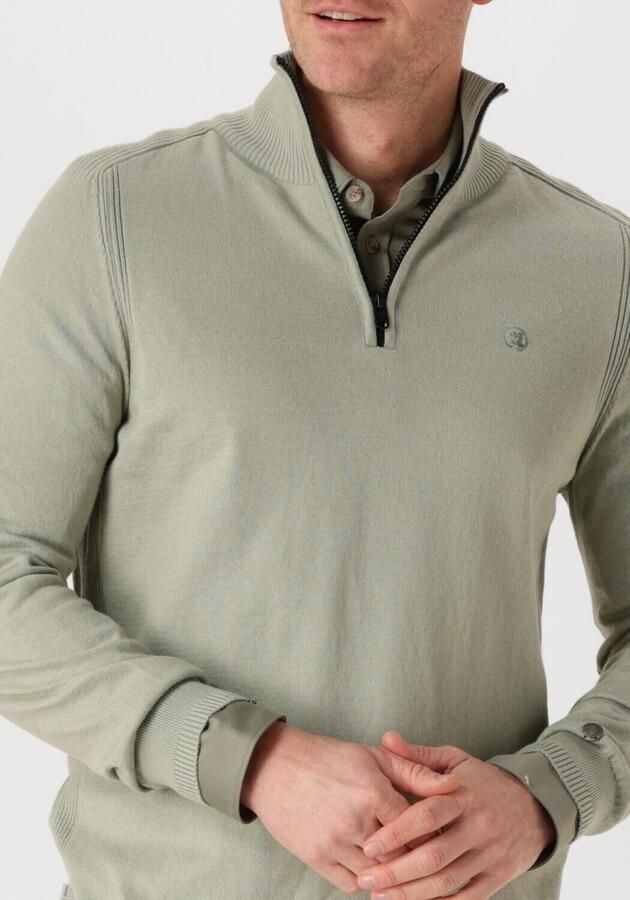 CAST IRON Heren Truien & Vesten Half Zip Collar Cotton Stretch Groen