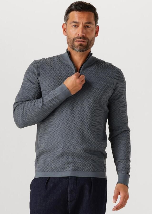 CAST IRON Heren Truien & Vesten Half Zip Collar Ecovero Grijs - Foto 4