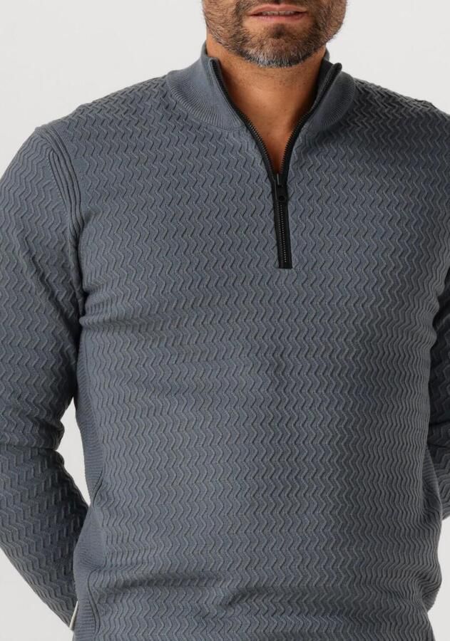 CAST IRON Heren Truien & Vesten Half Zip Collar Ecovero Grijs
