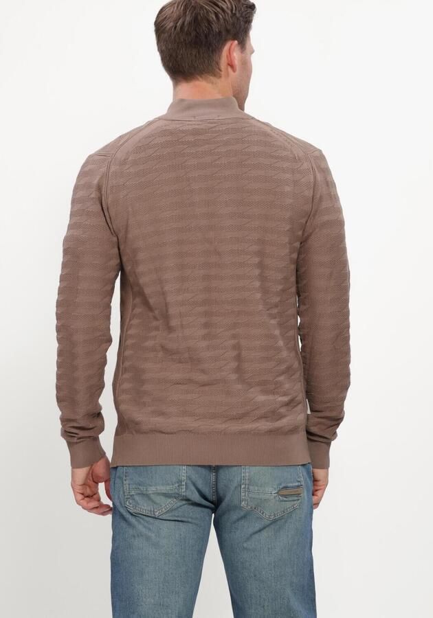 CAST IRON Heren Truien & Vesten Half Zip Collar Slim Fit Comfort Blend Camel - Foto 2