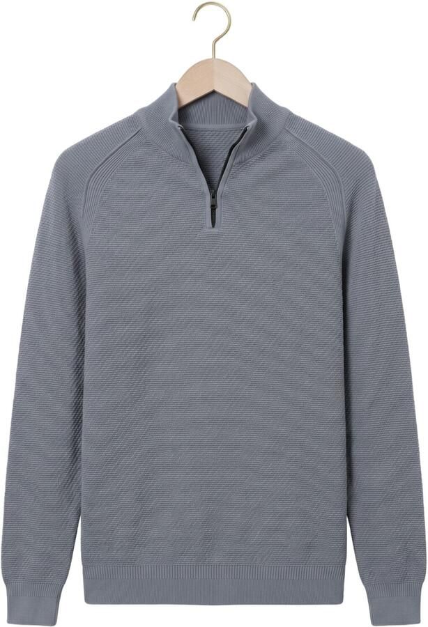 CAST IRON Heren Truien & Vesten Half Zip Collar Slim Fit Cotton Ease Blauw - Foto 4