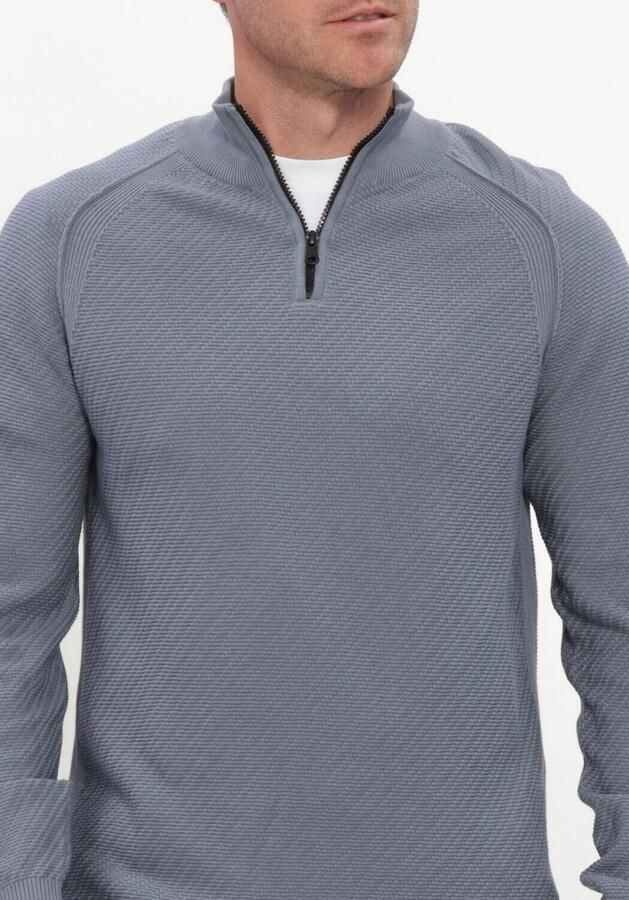 CAST IRON Heren Truien & Vesten Half Zip Collar Slim Fit Cotton Ease Blauw - Foto 3