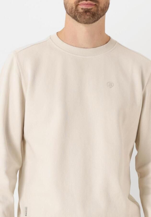 CAST IRON Heren Truien & Vesten Long Sleeve R-neck Regular Fit Twill Ecru - Foto 3