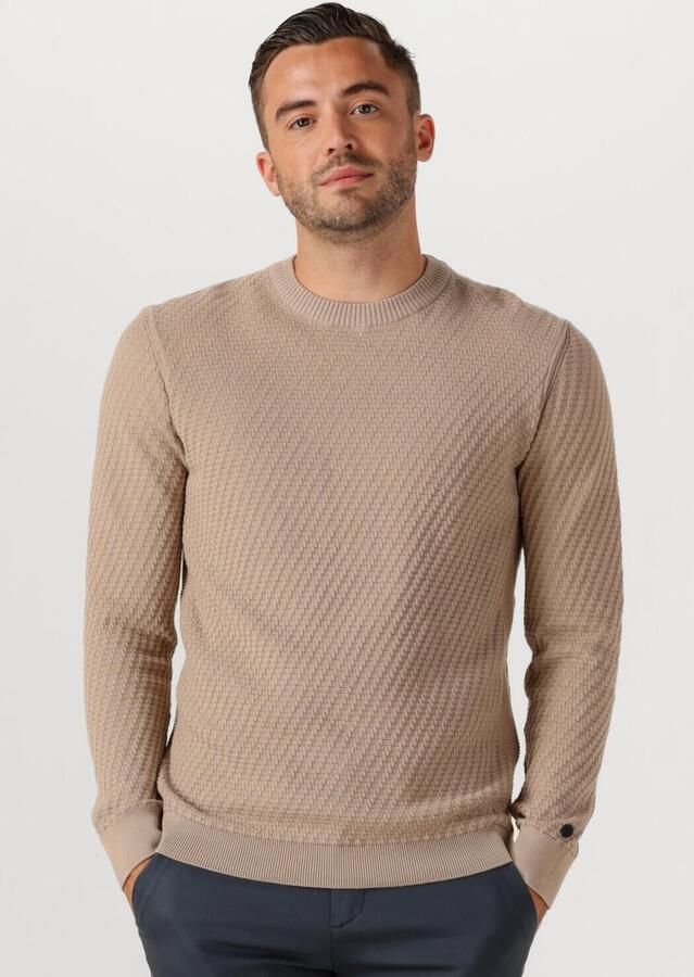 CAST IRON Heren Truien & Vesten Regular Fit Cotton Stretch Structure Beige - Foto 4