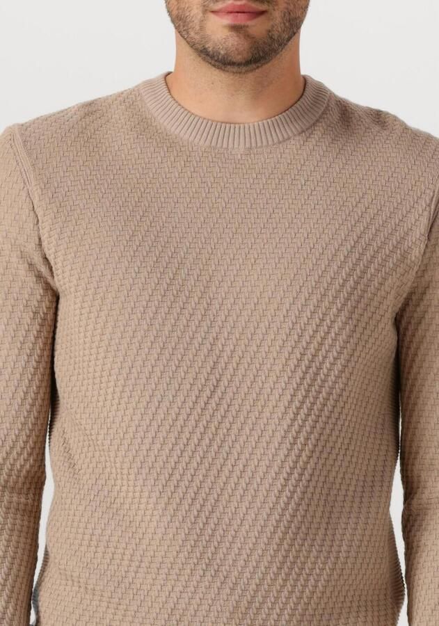 CAST IRON Heren Truien & Vesten Regular Fit Cotton Stretch Structure Beige - Foto 1