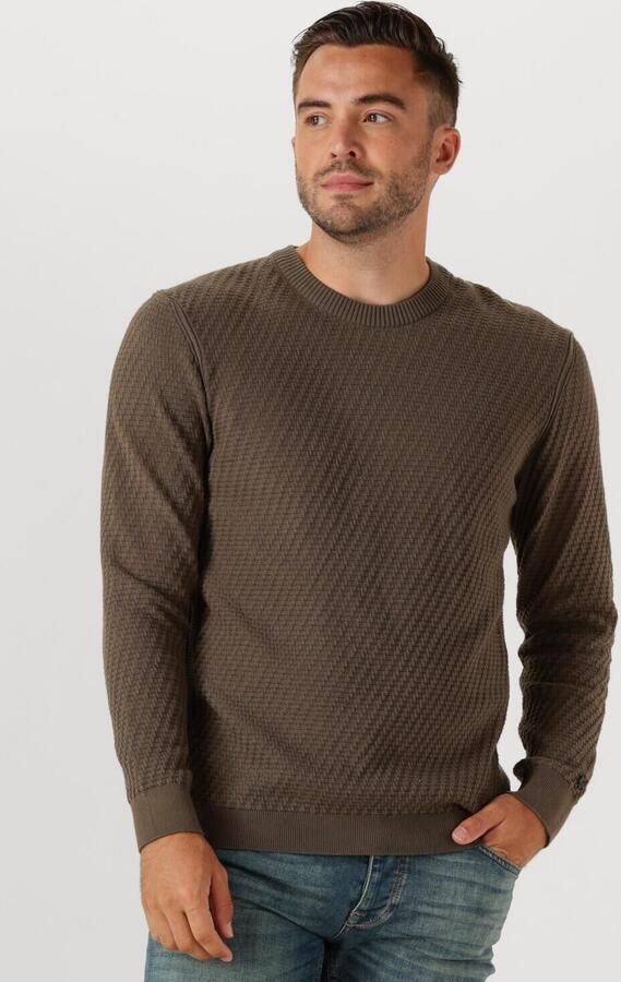 CAST IRON Heren Truien & Vesten Regular Fit Cotton Stretch Structure Bruin - Foto 4