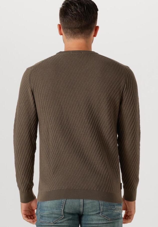 CAST IRON Heren Truien & Vesten Regular Fit Cotton Stretch Structure Bruin