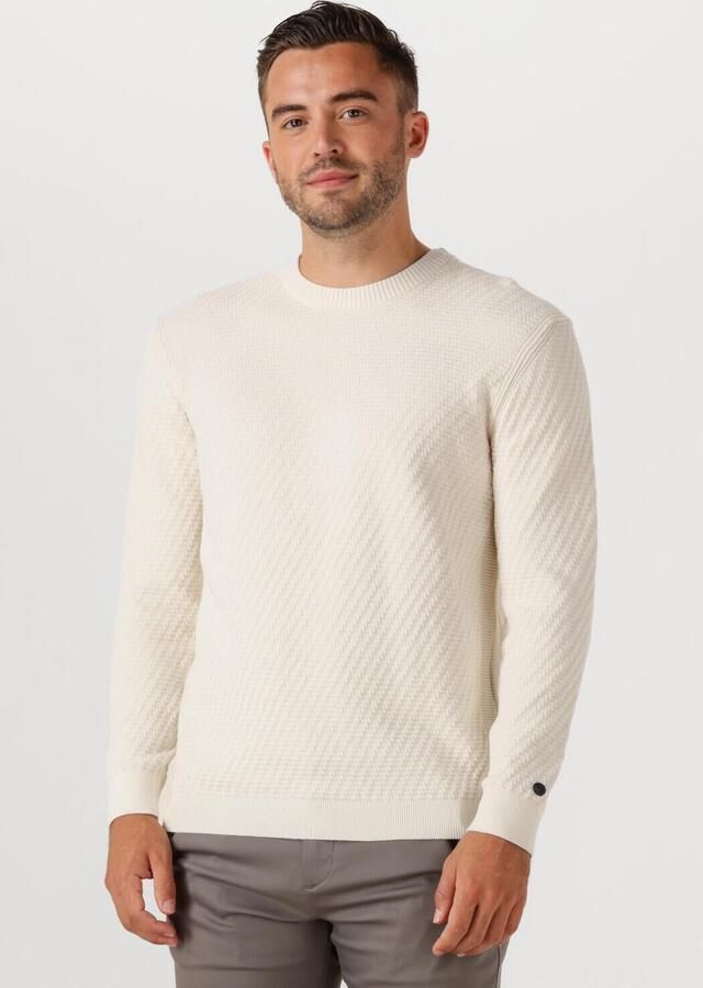 CAST IRON Heren Truien & Vesten Regular Fit Cotton Stretch Structure Ecru - Foto 4