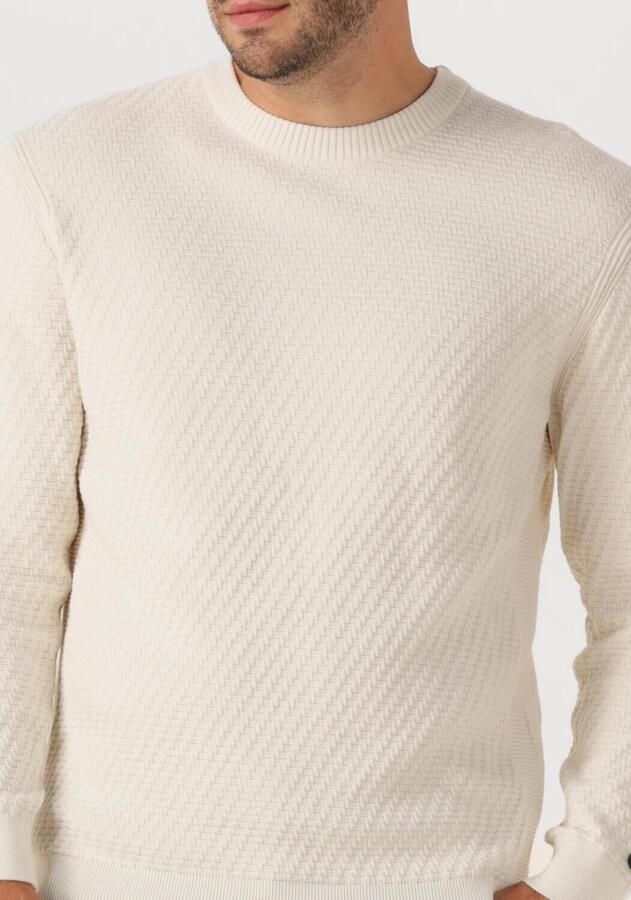 CAST IRON Heren Truien & Vesten Regular Fit Cotton Stretch Structure Ecru