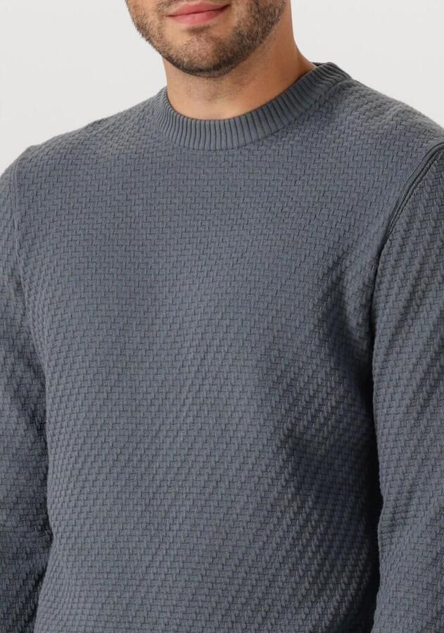 CAST IRON Heren Truien & Vesten Regular Fit Cotton Stretch Structure Grijs