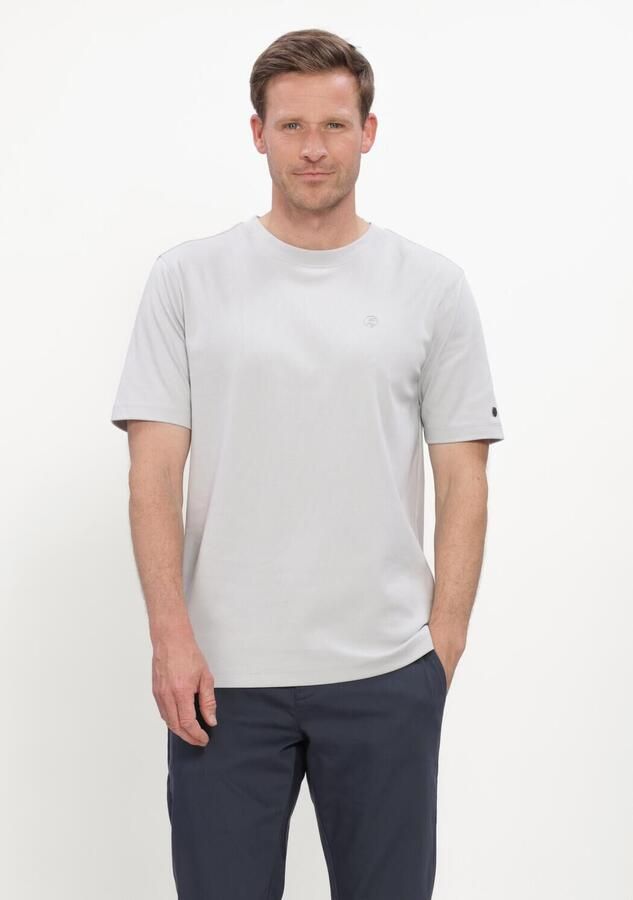 CAST IRON Heren Polo's & T-shirts Short Sleeve R-neck Regular Fit Interlock Lichtgrijs