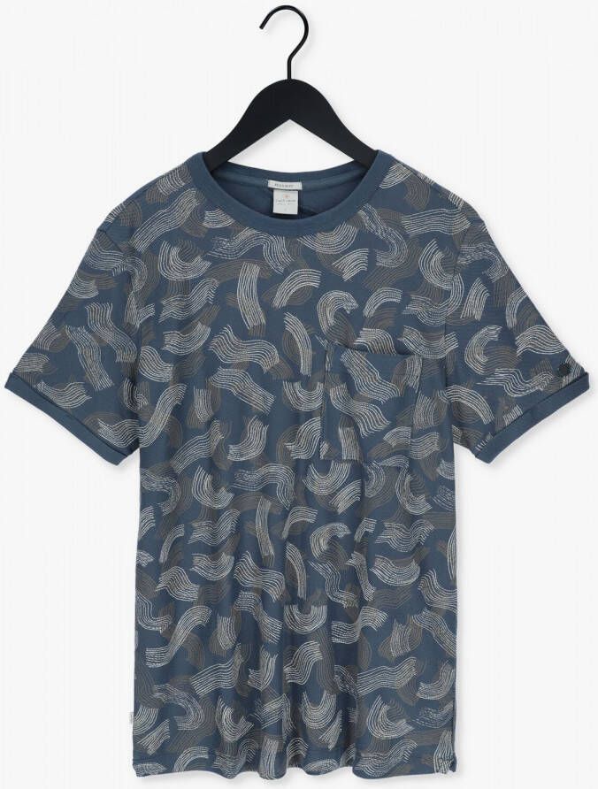 Cast Iron Donkerblauwe T shirt Short Sleeve R neck Relaxed Fit Cotton Twill