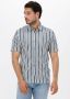 CAST IRON Heren Overhemden Short Sleeve Shirt Knitted Stripe With Structure Gebroken Wit - Thumbnail 1