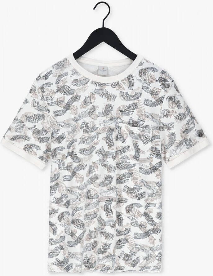 Cast Iron Gebroken Wit T shirt Short Sleeve R neck Relaxed Fit Cotton Twill