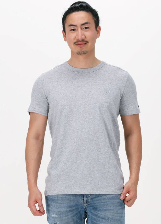 CAST IRON Heren Polo's & T-shirts Short Sleeve R-neck Organic Cotton Slub Essential Grijs