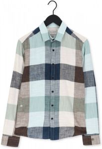 Cast Iron Groene Casual Overhemd Long Sleeve Shirt Bold Check Slub Cotton