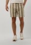 CAST IRON Heren Broeken Chino Shorts Linen Stripe Groen - Thumbnail 1