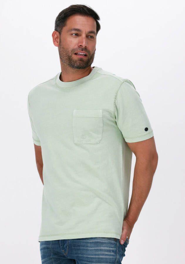 Cast Iron Groene T-shirt Short Sleeve R-neck Relaxed Garment Dyed Jersey