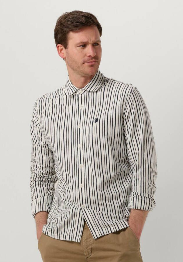 CAST IRON Heren Overhemden Long Sleeve Shirt Jersey Stripe With Structure Lichtblauw