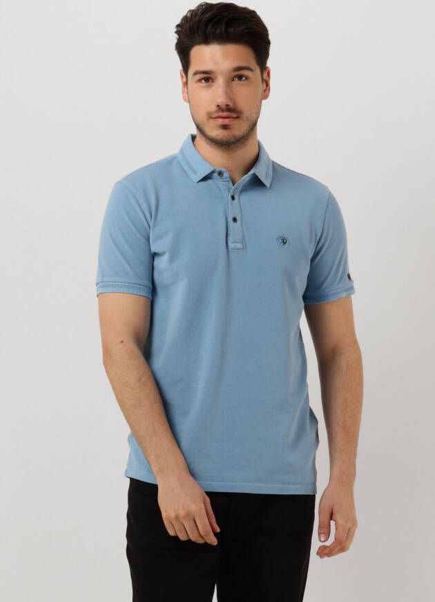 CAST IRON Heren Polo's & T-shirts Short Sleeve Polo Cotton Gd Pique Lichtblauw