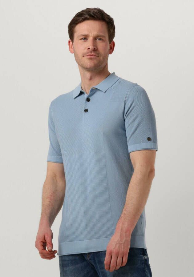 CAST IRON Heren Polo's & T-shirts Short Sleeve Polo Cotton Modal Lichtblauw